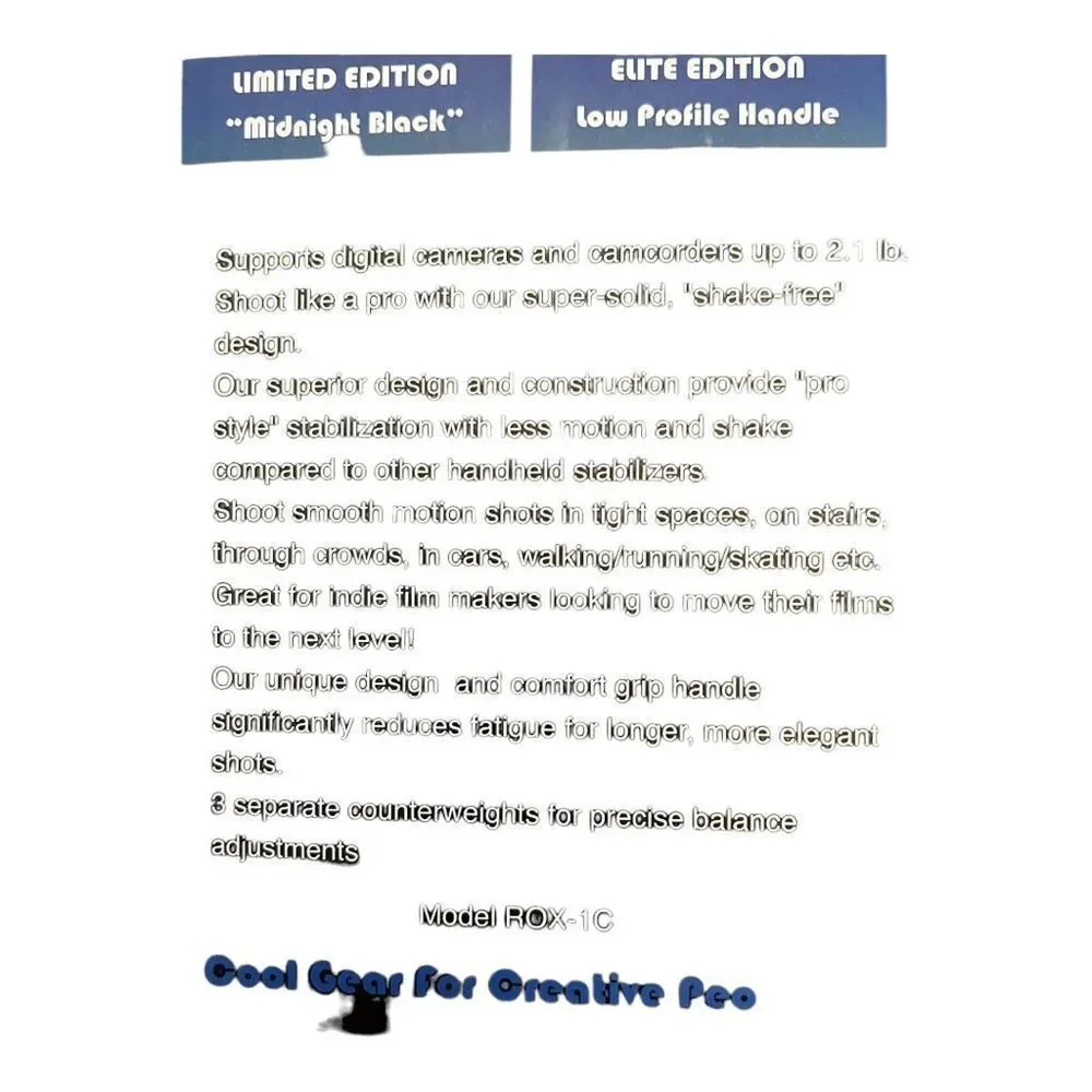 The Official‎ Roxant Pro Video Camera Stabilizer Limited Edition